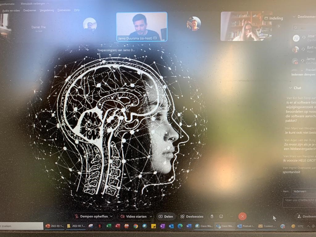 Foto van de presentatie tijdens het Webinar