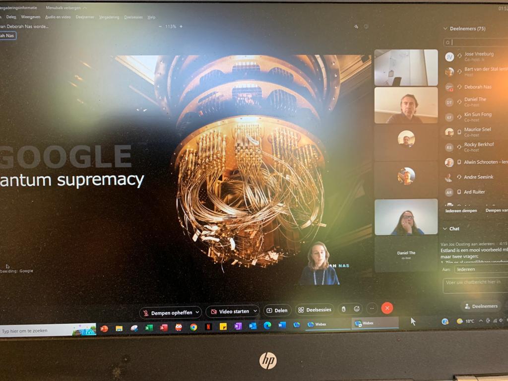 Foto van de presentatie tijdens het Webinar